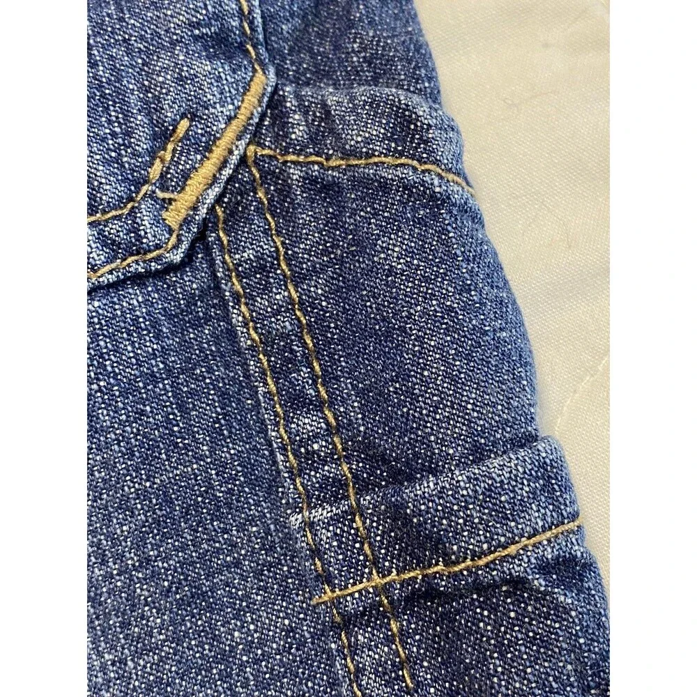 OshKosh BGosh Overalls 6 month Plaid Lined Vestbak Denim Snap USA Vtg. EUC